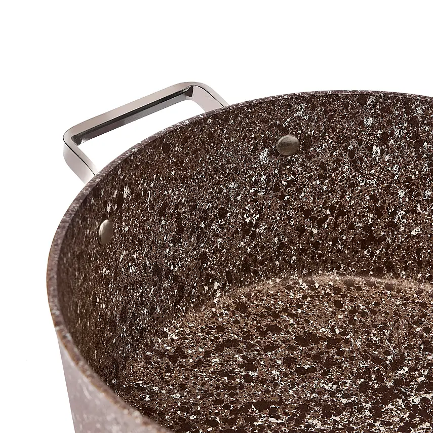 Stone-Age Terra 24 cm Çizilmez Yanmaz Yapışmaz İndüksiyonlu Derin Tencere - 4