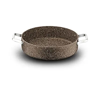 Stone-Age Terra 30 cm Çizilmez Yanmaz Yapışmaz İndüksiyonlu Basık Tencere - 3