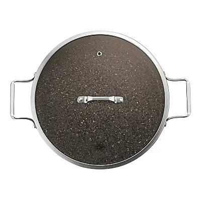 Stone-Age Terra 32 cm Çizilmez Yanmaz Yapışmaz İndüksiyonlu Basık Tencere - 3
